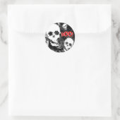 Skull Specters B & W 'BOO' Aufkleber rot Text (Tasche)