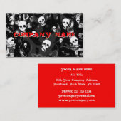 Skull Specters B & W kleine horizontale rote Visitenkarte (Vorne/Hinten)