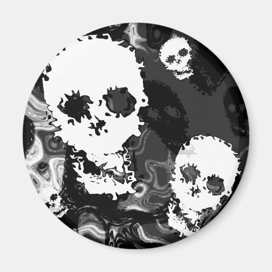 Skull Specters B&W Kühlschrankmagnet (Vorne)