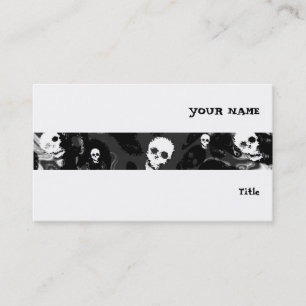 Skull Specters B & W Streifen horizontal weiß Visitenkarte