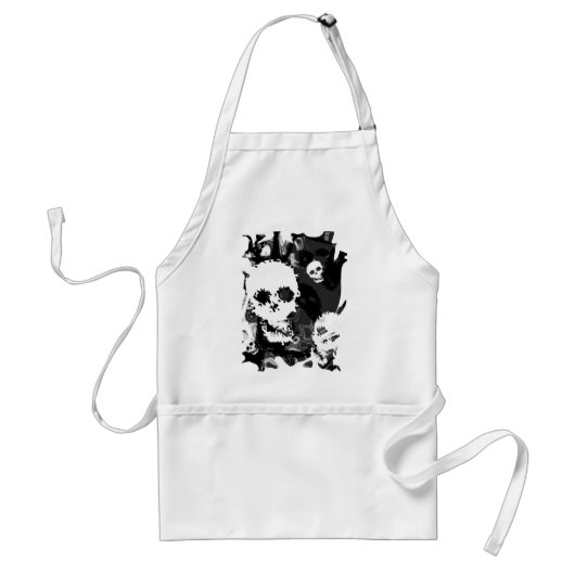 Skull Specters B&W Swirl Schürze (Vorne)