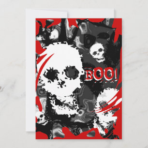 Skull Specters B&W wirbeln rot 'BOO' Einladung! Einladung
