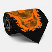 Skull Specters Big Skull Orange 3 Schädel Krawatte (Gerollt)