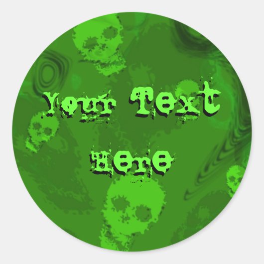 Skull Specters 'Dein Text' Aufkleber (Vorderseite)