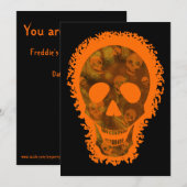 Skull Specters Einladung Big Skull Orange (Vorne/Hinten)