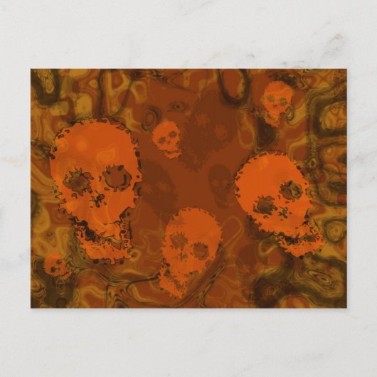 Skull Specters Orange Postkarte (Vorderseite)