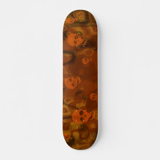 Skull Specters Orange Skateboard (Vorne)