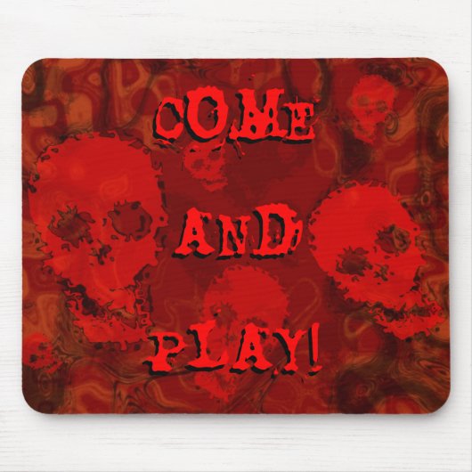 Skull Specters Red 'Come and Play' Mousepad! Mousepad (Vorne)