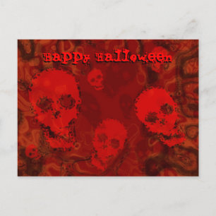 Skull Specters Red 'Happy Halloween' Postkarte
