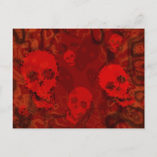 Skull Specters Rote Postkarte (Vorderseite)