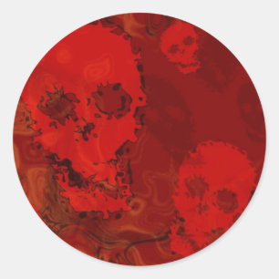 Skull Specters Roter Aufkleber