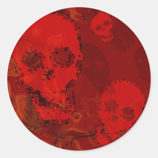 Skull Specters Roter Aufkleber (Vorderseite)