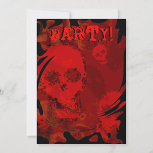 Skull Specters Rotes 'Party' wirbelnde Einladung