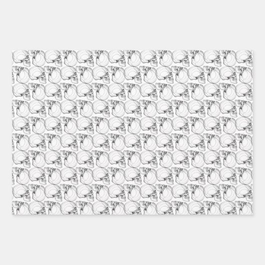 Skull & Spine Bones auf rosa Wrapping Paper Sheets Geschenkpapier Set (Vorderseite 2)