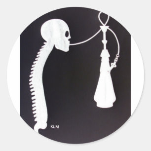 Skull&Spine w/Hookah Runder Aufkleber