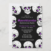 Skull Spooktacular Adulous Halloween Kostüm Party Einladung (Vorderseite)