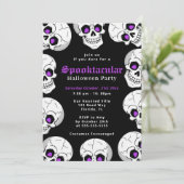 Skull Spooktacular Adulous Halloween Kostüm Party Einladung (Stehend Vorderseite)