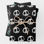 Skull Spooky Goth Halloween 3 Farben Geschenkpapier Set (Beispiel)