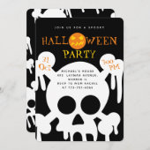 Skull Spooky Halloween Kids Party Einladung (Vorne/Hinten)