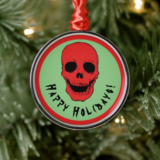 Skull Spooky Horror Ornament Aus Metall (Baum)