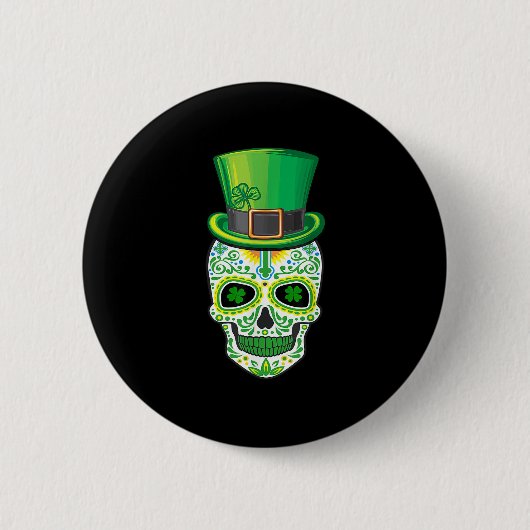 Skull St Patricks Day Irish Funny Saint Patricks D Button (Vorderseite)
