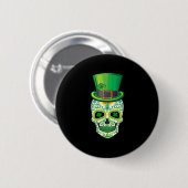Skull St Patricks Day Irish Funny Saint Patricks D Button (Vorne & Hinten)