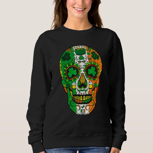 Skull St Patricks Day Irish Saint Patricks Day of  Sweatshirt (Vorderseite)