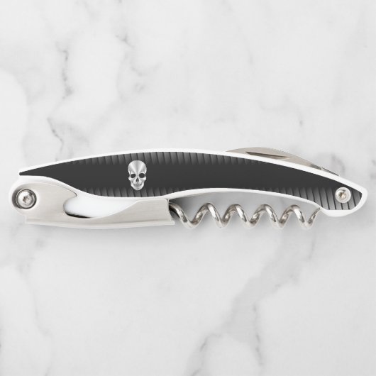 Skull Stainless Steel Look Kellnermesser (Vorderseite)