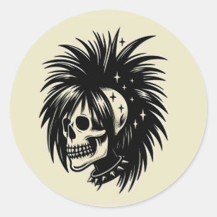 "SKULL & STARS" RUNDER AUFKLEBER
