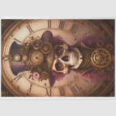 Skull Steampunk with clock tissue paper v1 Seidenpapier (Vorderseite)