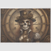 Skull Steampunk with clock tissue paper v2 Seidenpapier (Vorderseite)