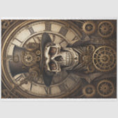 Skull Steampunk with clock tissue paper v4 Seidenpapier (Vorderseite)