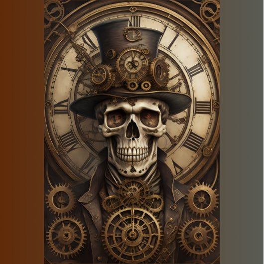 Skull Steampunk with clock tissue paper v4 Seidenpapier