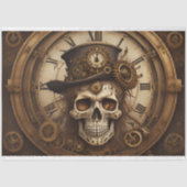 Skull Steampunk with clock tissue paper v5 Seidenpapier (Vorderseite)
