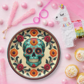 💀 🎉 Skull Swirl Serveware, die Día de los Muerto Pappteller (Party)
