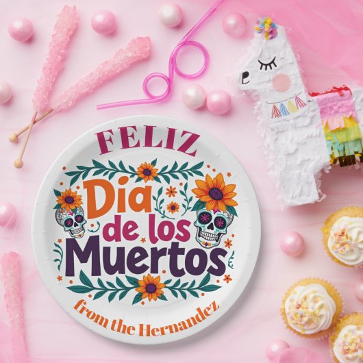 💀 🎉 Skull Swirl Serveware, die Día de los Muerto Pappteller (Party)