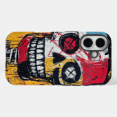 Skull Syntax Urban Street Art Phone Case (Rückseite (Horizontal))