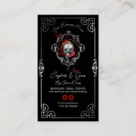 Skull Tarot Design Black Business Card Visitenkarte