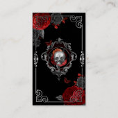 Skull Tarot Design Black Business Card Visitenkarte (Rückseite)