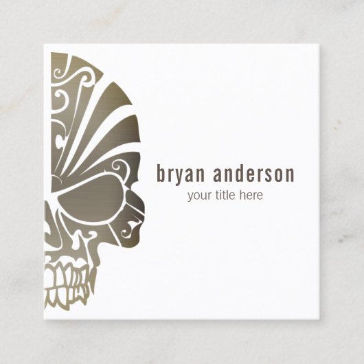 Skull Tattoo Artist Business Card Quadratische Visitenkarte (Vorderseite)