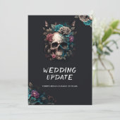 Skull Tattoo Gothic Wedding Update Stornierung Einladung (Stehend Vorderseite)