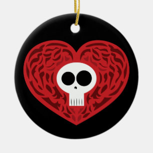 Skull Tattoo Heart Keramikornament