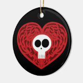 Skull Tattoo Heart Keramikornament (Links)