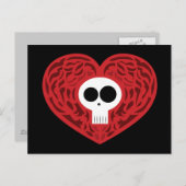 Skull Tattoo Heart Postkarte (Vorne/Hinten)