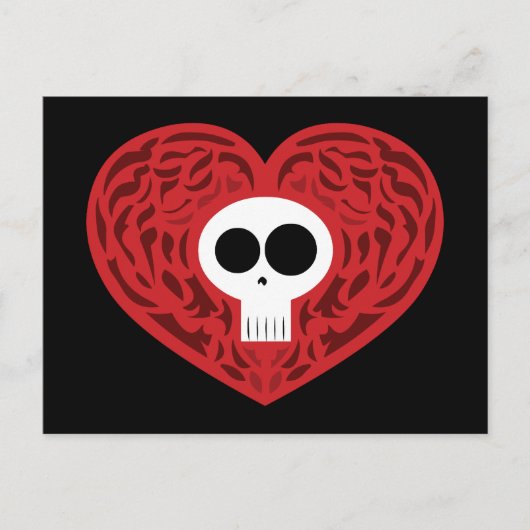 Skull Tattoo Heart Postkarte (Vorderseite)