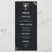 Skull Tattoo Rock and Roll Gothic Wedding Menu Menükarte (Vorderseite)