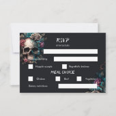 Skull Tattoo Rock and Roll Gothic Wedding RSVP Karte (Vorderseite)
