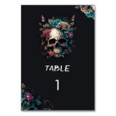 Skull Tattoo Rock and Roll Gothic Wedding Tischnummer (Vorderseite)