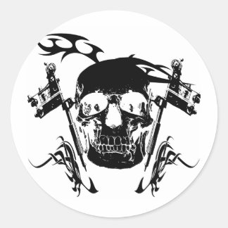 Skull Tattoo Runder Aufkleber