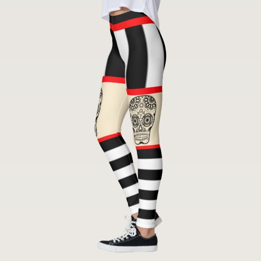 Skull Tattoo Strickte Leggings (Links)